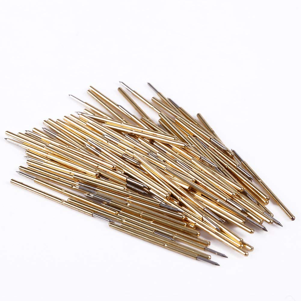 100 pcs spring test probes p50 b1 metal insulated cone needle round head