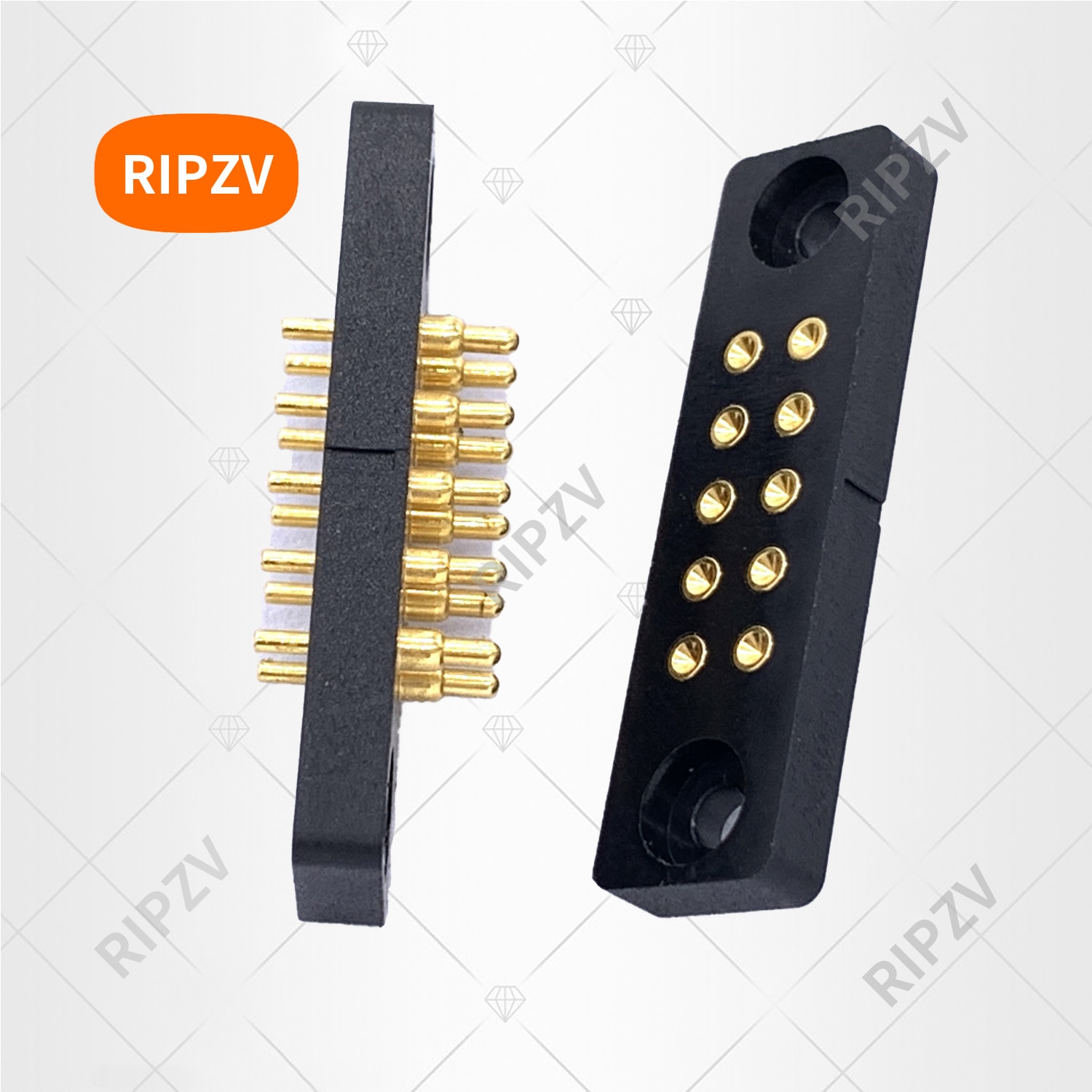 1 set male + female pitch 3mm 1.2A probe connector spring thimble charging spring needle conductive 10P pogo pin 10pin RIPZV