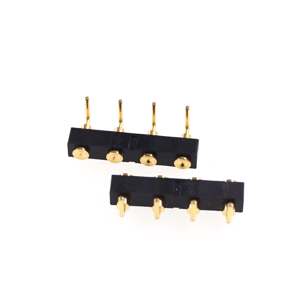 2 pcs Female Header 4 Pin 4.0 Grid 5.95 mm Height Through Hole Right Angle Target Contact Pogo pin for Spring Probe Connector