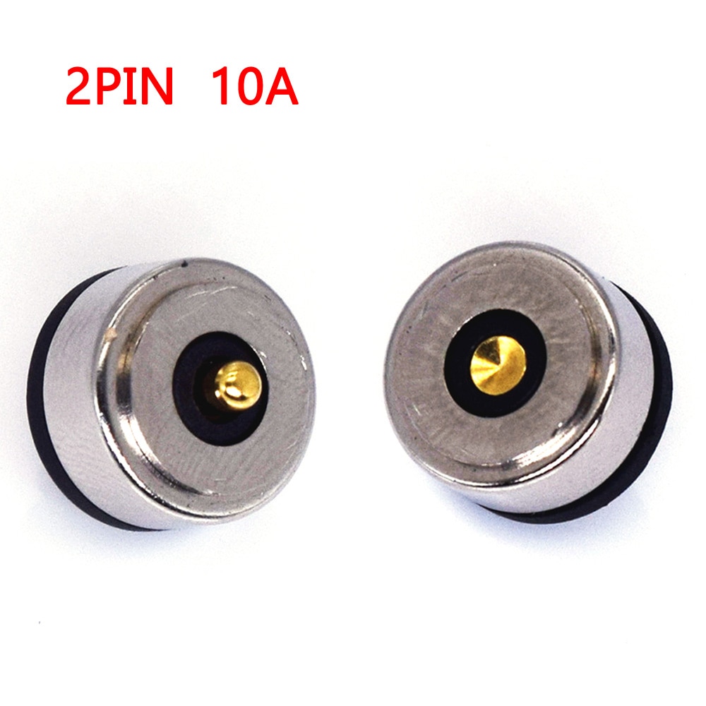 2pin round 10a high current magnet suction spring pogo pin connector male 1