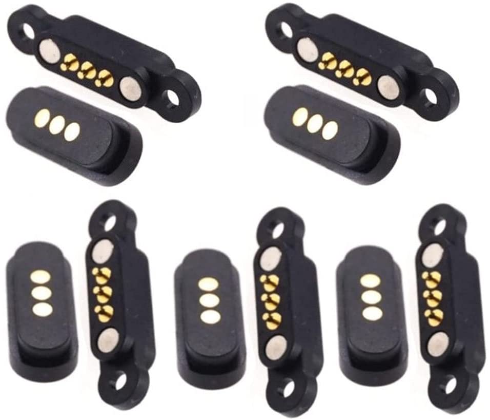 exanko 5 pairs spring loaded magnetic pogo pin connector 3 positions magnets