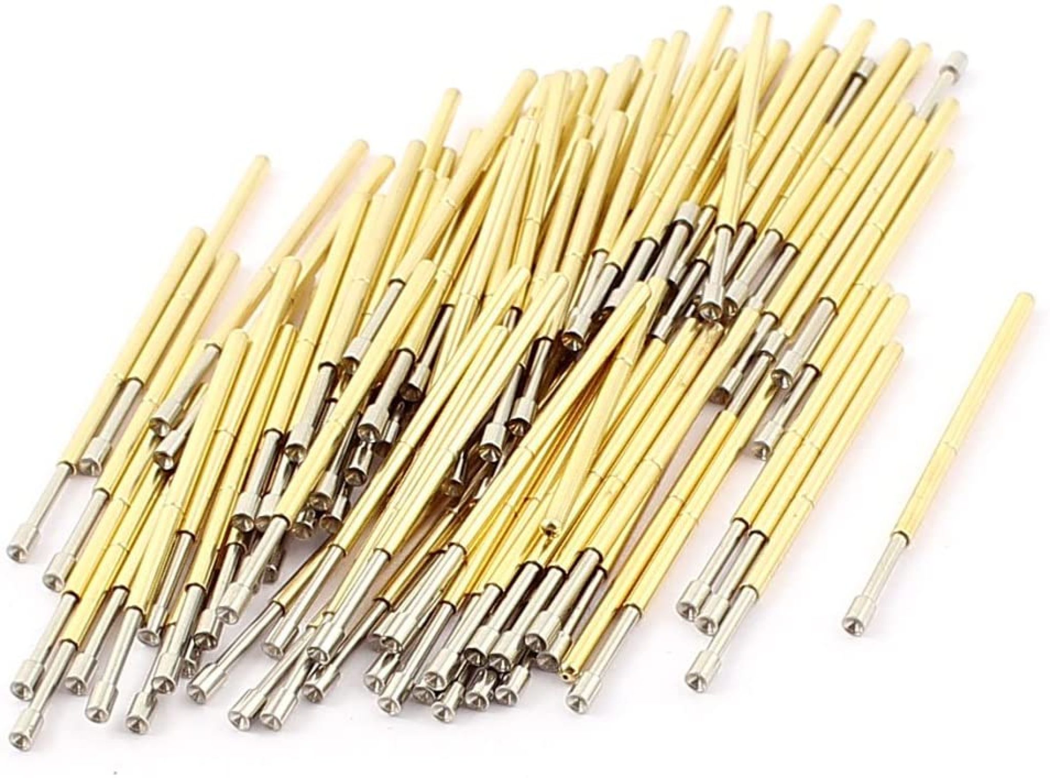 uxcell 100Pcs P100A 1.5mm Dia Concave Tip Spring Loaded Test Probes Pin ...