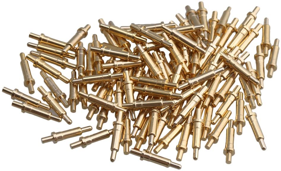 yibuy 100piece gold plated spring loaded probe thimble pin 2mm pin