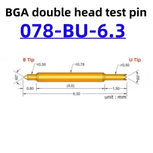 100pcs Double-ended Test Needle Test Probe BGA Semiconductor Probe 078-BU-6.3 Telescopic Spring Test Pin 0.78mm 6.3mm Pogo Pin - AliExpress 13